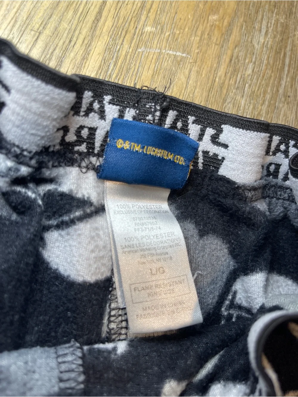 Cat & Jack Blue Star and Black Stormtrooper Pajama Bottoms Set, Size L & XL